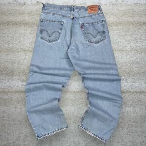 Vintage Y2K Levis 550 Jeans 36x32 Relaxed Fit Light Wash Denim Red Tab